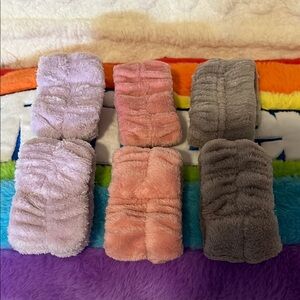 Lot Of 6 Plush Hair Wrists Bands for washing face